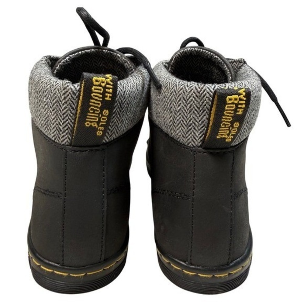 Dr. Martens Maelly Black Leather Herringbone Boots Dark‎ Academia Grunge Size 6 - Picture 5 of 15
